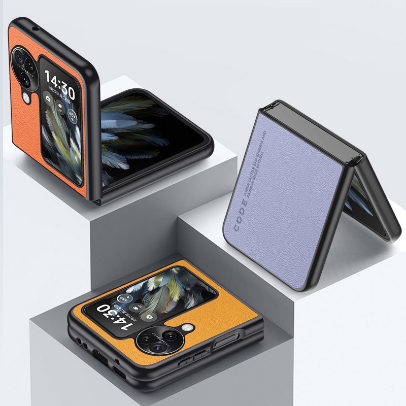Dành cho OPPO Find N3 Flip Ốp điện thoại bảo vệ họa tiết da thời trang