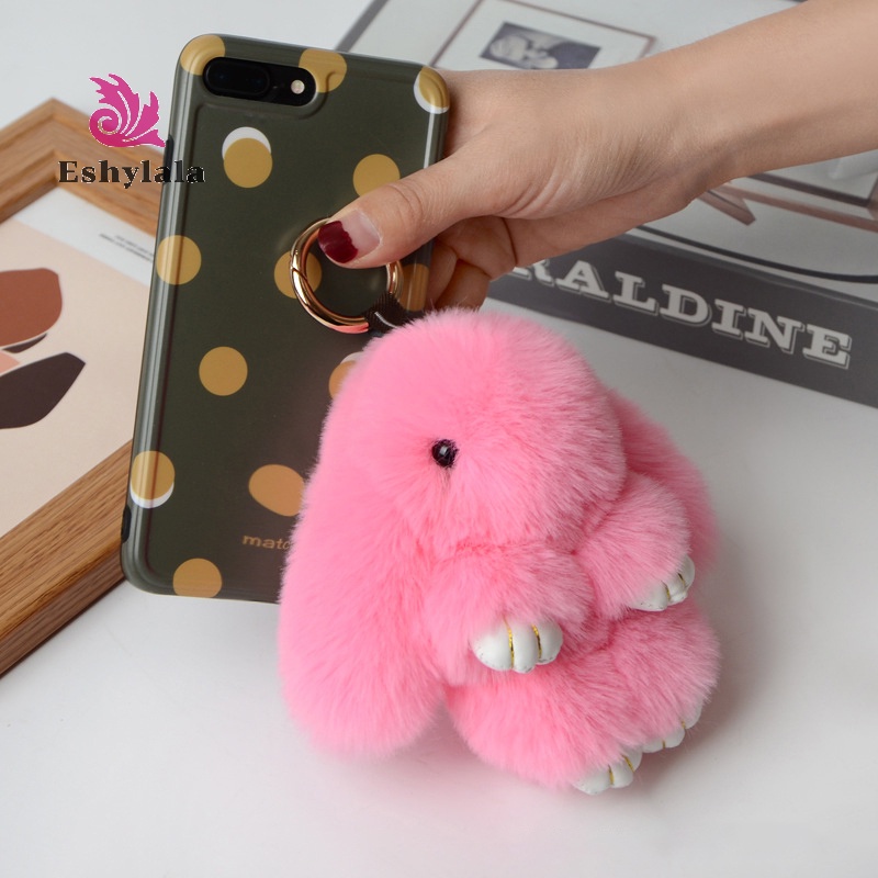 Móc Khóa Thỏ Lông Xù Mềm Mại Dễ Thương