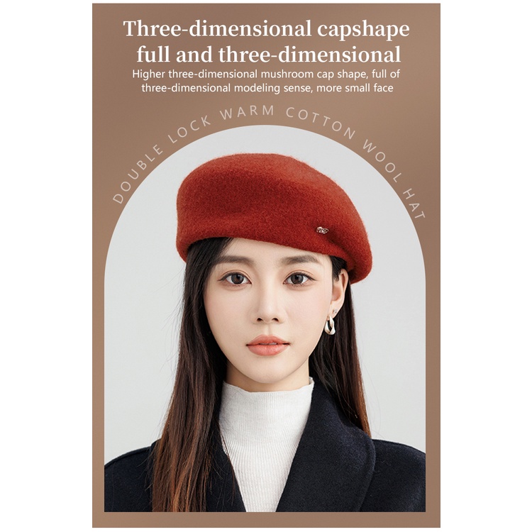 Mũ beret Len Thời Trang Cao Cấp