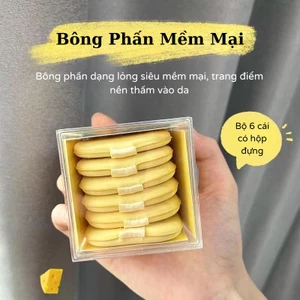Hộp 6 Bông Phấn Trang Điểm Cao Cấp Dạng Mềm Mướt Butter Daily Beauty Tools Large Round Caron Powder Puff