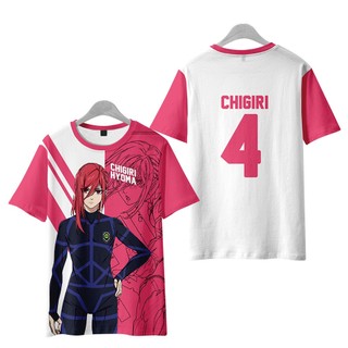 Jersey BLUE LOCK Isagi Yoichi Chigiri Hyoma Anime xu hướng Áo thun ngắn tay in 3D cổ tròn