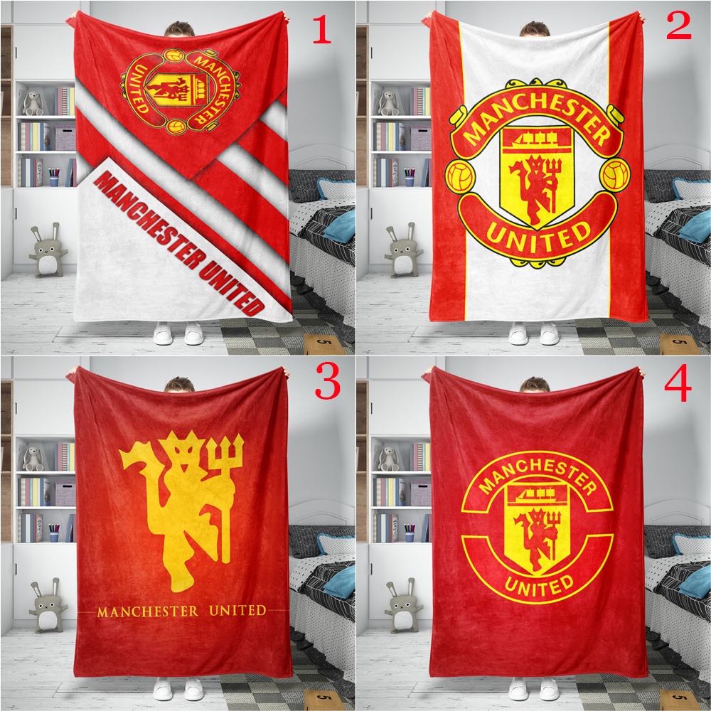 Chăn Flannel In Logo Manchester United FC Dùng Làm Quà Tặng Tốt Nhất