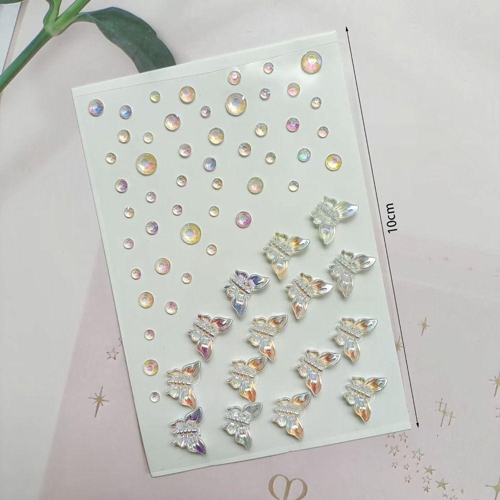 CAST Mặt Trang Sức Miếng Dán, Bướm Hoa Ngôi Sao Trái Tim Dính Đá Quý Miếng Dán, Trang Trí Mặt Thời Trang Trang Trang Điểm Cơ Thể Phấn Mắt Miếng Dán Bé Gái