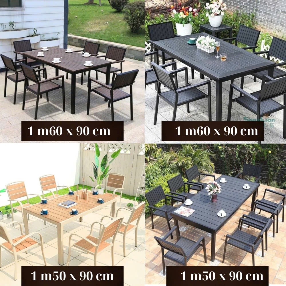 Bộ bàn ghế sân vườn ngoài trời HCN Bộ bàn ghế ban công ngoài trời nhôm đúc Bàn ghế ngoài trời - BO13