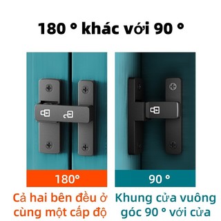 Bộ Chốt Cửa Dạ Quang 90°/180° Chất Lượng Cao, Khóa Cửa Trượt Hợp Kim Kẽm, Cài Đặt Không Cần Đục Lỗ