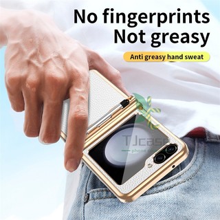Bao Da Điện Thoại Nắp Gập Có Ngăn Đựng Bút Cảm Ứng Cho samsung galaxy z flip 5 z flip 4 3