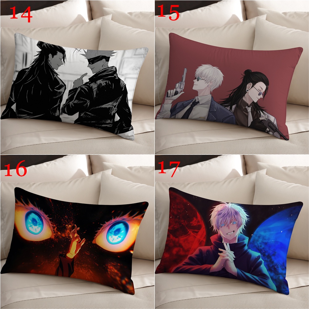 Satoru gojo Vỏ Gối polyester Hình Chữ Nhật In Hình anime jujutsu kaisen Một Mặt Trang Trí Nhà Cửa (Không Kèm Lõi)
