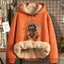 BLOOMRIDGE áo hoodie dày Làm dày và làm ấm in ấn Lỏng lẻo Đàn ông