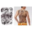 ZENZON Nhãn dán hình xăm toàn mặt sau, In chuyển nước Cánh tay thiên thần Cross Full Back Miếng dán hình xăm, Cánh tay hoa họa tiết Phật chống mồ hôi Full Back Hình xăm tạm thời ngoài trời