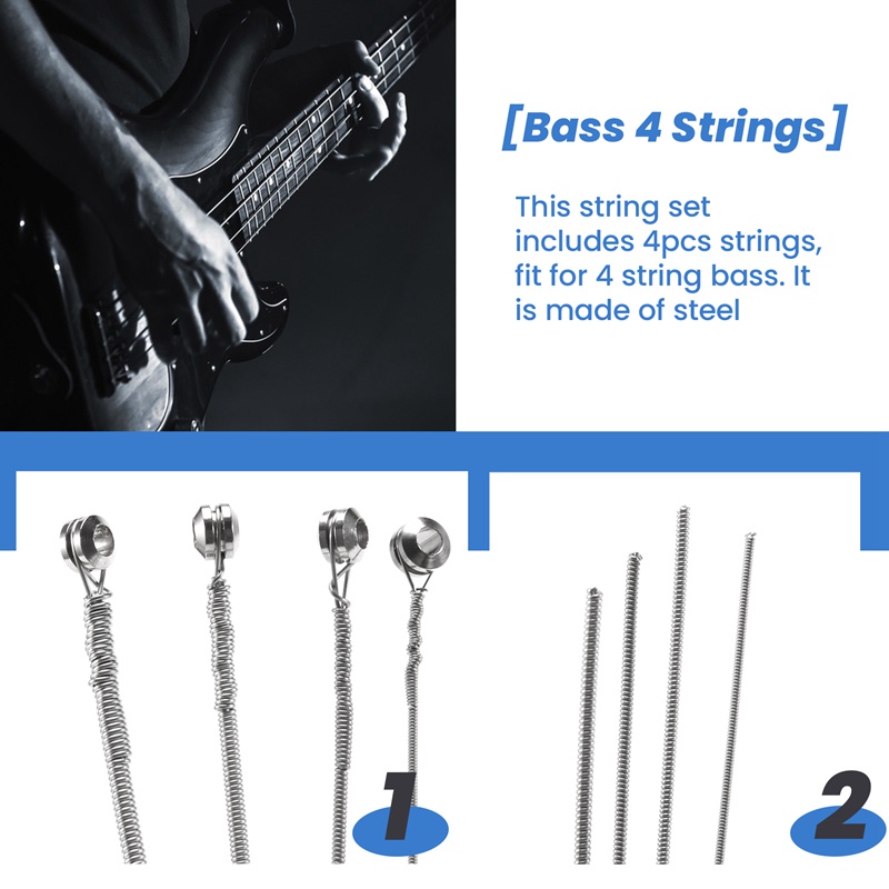 4 Thép Không Gỉ Bass Dây Bass Đàn Guitar Phần Phụ Kiện Dây Đàn Guitar Mạ Bạc Đồng Hồ Đo Bass Đàn Guitar Phụ Kiện Âm Nhạc