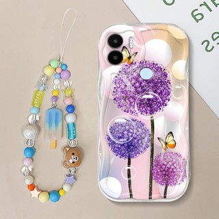 YBD với Vòng Tay Kem Ốp Lưng Điện Thoại Xiaomi Redmi A1 Plus A1 + A2 PLus A2 + 4G 2022 POCO C50 Nhỏ Tươi In Hoa Bồ Công Anh Bảo Vệ Toàn Bộ Ống Kính