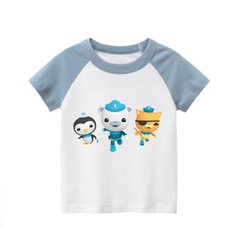 [Hàng Tại Chỗ] Áo Thun cotton Tay Ngắn raglan In Hình octonauts Hoạt Hình Quà Tặng Hàng Ngày Cho Bé Trai Và Bé Gái