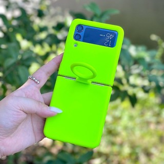 Ốp Điện Thoại Silicon Dẻo Màu Dạ Quang Nắp Gập Kèm Móc Treo Cho samsung galaxy z flip 3 z flip 4 5 z flip 4 5