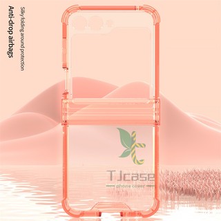Gasbag Bản lề Full Soft TPU Case Cover Samsung Galaxy Z Flip 5 Z Flip 6 4 Vỏ trong suốt Vỏ gấp chống va chạm bốn góc