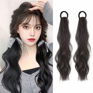 Tóc Giả Cột Chun Xoăn Tự Nhiên Dài 50cm (Giá 1 Bên), Tóc Giả Đuôi Ngựa Phong Cách Y2K HaminStore