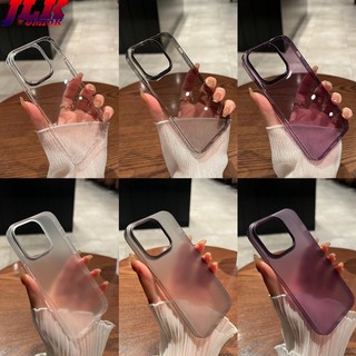 [JLK] 0.5mm Ultra Thin Matte Clear Hard Case For iPhone 15 ProMax 14 13 Plus 12 Pro Max Slim Solid Color Translucent PC Shockproof Cover