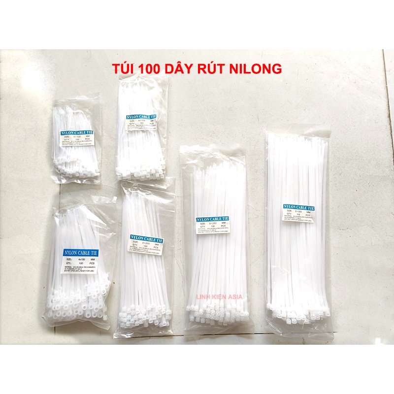 Bịch 100 sợi dây rút nylon tự khóa siêu bền bỉ chịu lạnh | Shopee Việt Nam