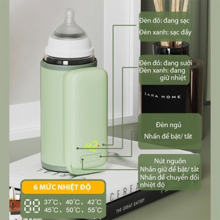 [BH 6 tháng] Máy hâm và ủ sữa di động Lavita loại tích điện,không dây làm ấm nhanh, có đèn báo,an toàn và tiện dụng