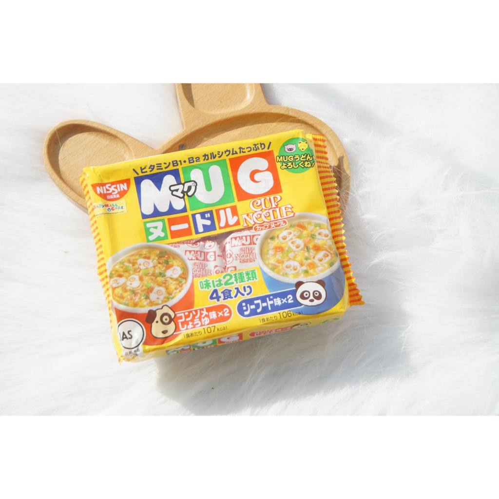 Mì Mug Vàng Nissin - Mì Ăn Dặm Cho Bé TiBong Store Dinh Dưỡng Siêu Ngon Hình Thú Ngộ Nghĩnh Cho Bé Từ 12 Tháng (Gói 94G)