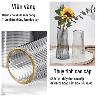 Bình hoa lọ hoa Thủy Tinh cổ Viền Vàng Đơn Giản Sáng Tạo Bình Trang Trí Phòng Khách Cắm hoa Bunnies