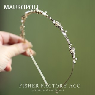 MAUROPOLI [Sẵn sàng] Băng đô cổ tích hoa cao cấp phong cách Mori Slim Style All-Match Headband Phụ kiện đầu đi chơi ngọc trai Kẹp tóc