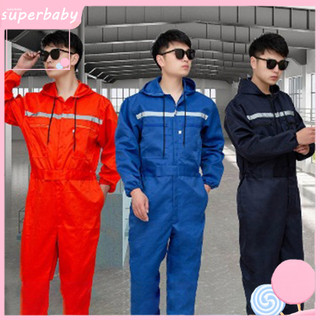 Bộ Áo Liền Quần Bảo Hộ Lao Động Unisex Có Khóa Kéo Phản Quang Chống Bụi An Toàn