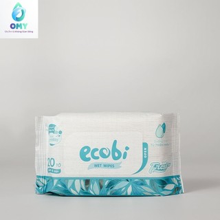 Khăn ướt cho bé Ecobi gói 20 tờ cao cấp không mùi không cồn không parabens