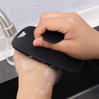 [Giao hàng từ Việt Nam] Bàn chải tắm Massage LEAFYHOME 1 chiếc, Bàn chải tẩy tế bào chết silicon nhẹ nhàng màu xám đen, Vòi hoa sen làm sạch cơ thể mềm mại