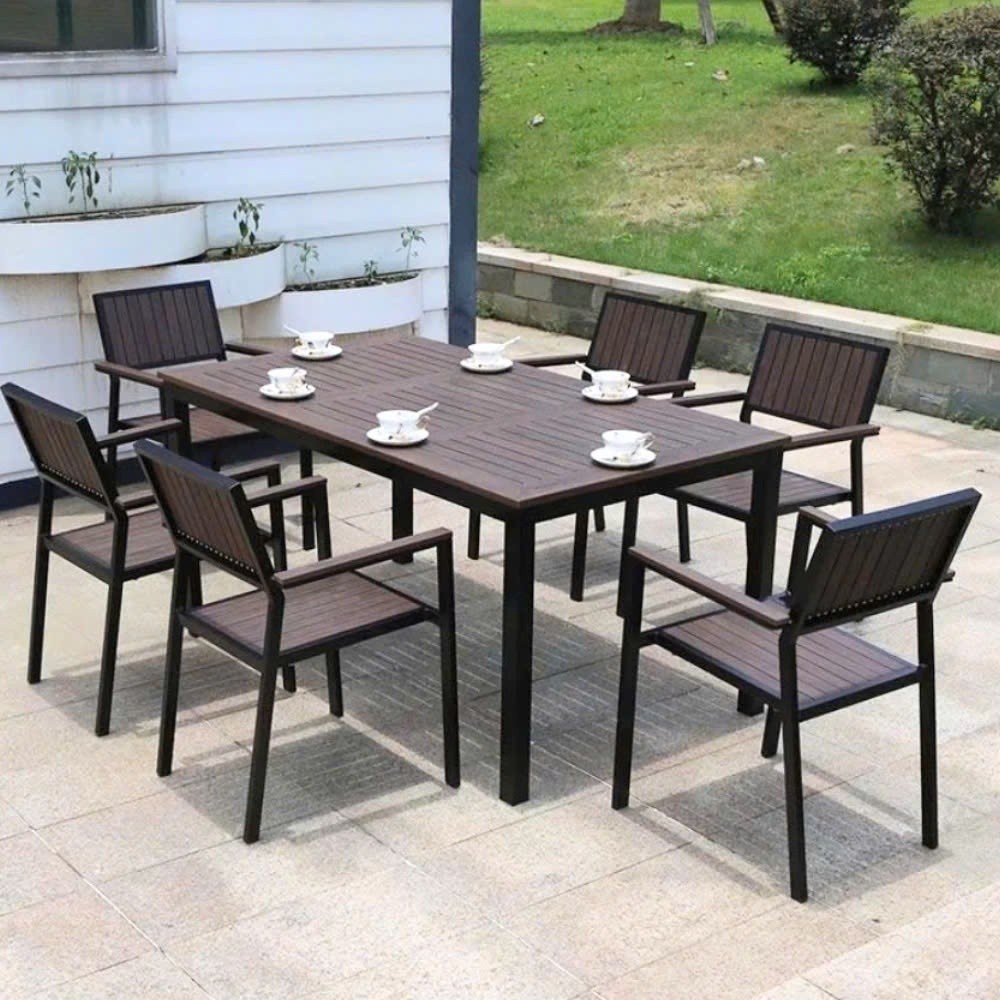Bộ bàn ghế sân vườn ngoài trời HCN Bộ bàn ghế ban công ngoài trời nhôm đúc Bàn ghế ngoài trời - BO13