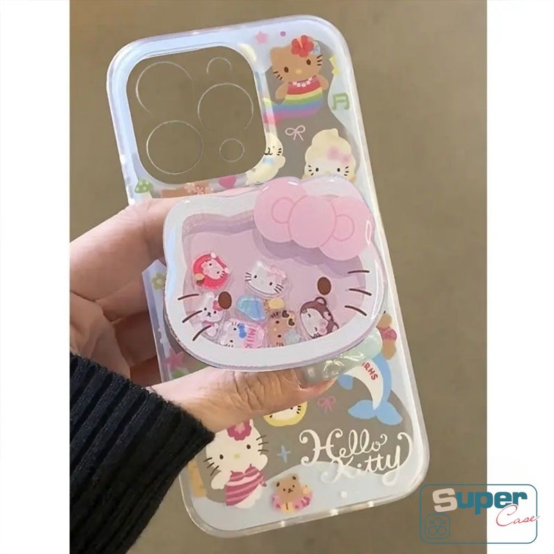 Dành Cho Redmi 9A 13C 14C 12 A2 10A 10 13 12C 9 9T 90 NFC A1 10C A3 Note 13 9 8 10 11 10s 11s 12 Pro POCO M3 C61 Cặp Đôi Hoạt Hình Đáng Yêu Hello Kitty Thời Trang Giá Đỡ Trong Suốt Mềm Mại Bao da