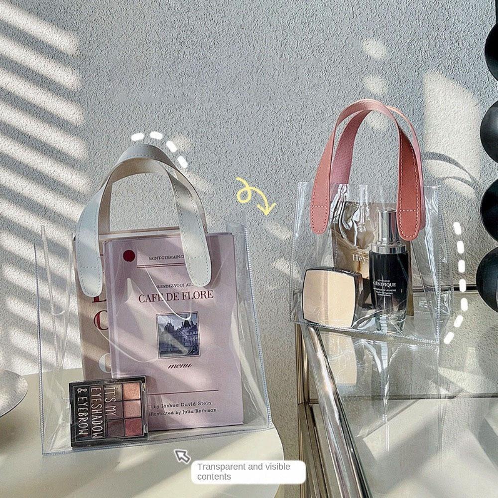 Túi Tote, Túi mua sắm trong suốt PVC trong suốt, Túi đựng đồ chống nước có tay cầm chất lượng cao