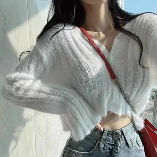 Áo Len Tay Dài Cổ Chữ v Phong Cách Hàn Quốc Thời Trang Thu Đông Mới áo len croptop áo sweater