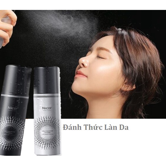 Xịt khóa trang điểm cố định lớp make up 12 giờ NICOR/ADAD 100ml căng bóng lâu trôi cấp nước kiềm dầu A49