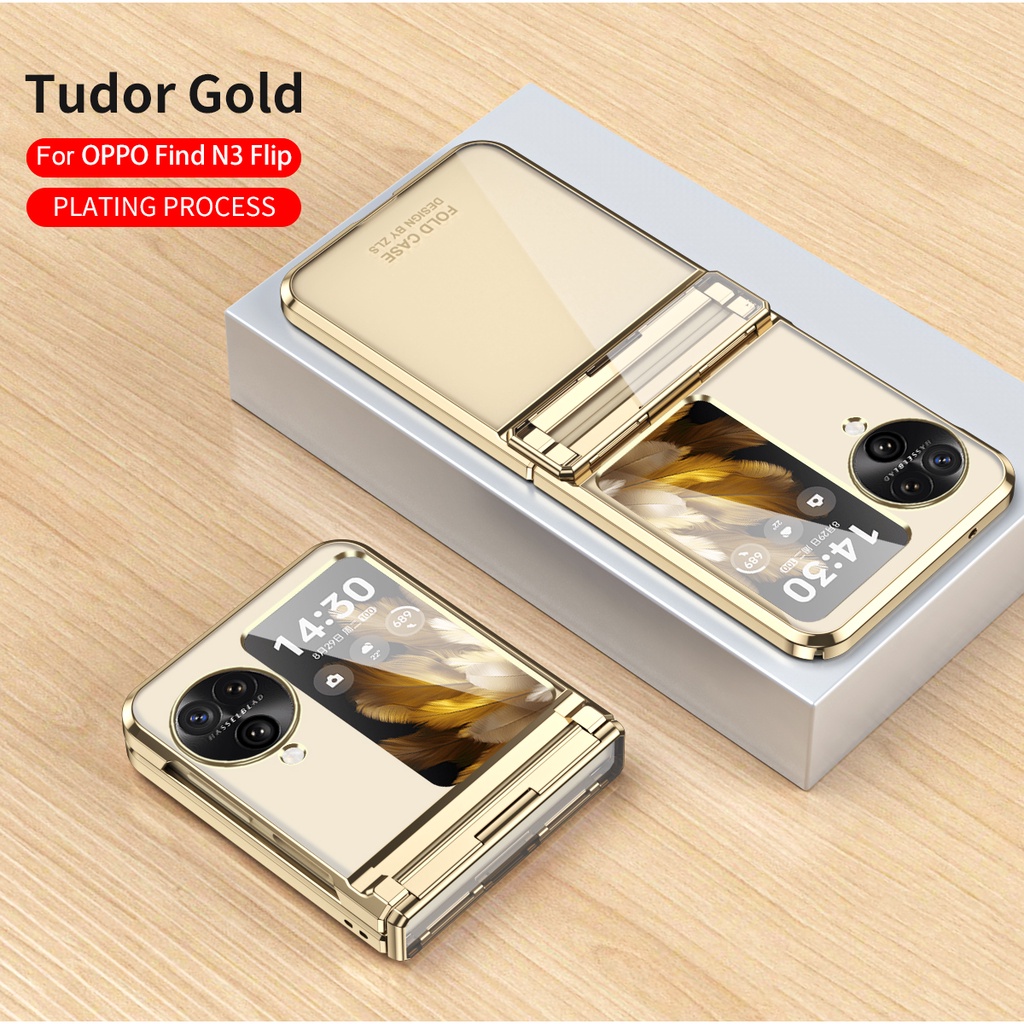 Bao Da Điện Thoại Nắp Lật Trong Suốt Mạ Điện Chống Rơi Cho oppo find n3 flip 5g n3flip Findn3 Ốp