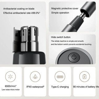 Xiaomi Tông Đơ Cắt Tỉa Lông Mũi / Lông Mày / Tai Không Đau Sạc Lại Được Nhỏ Gọn Dành Cho Nam ipx5