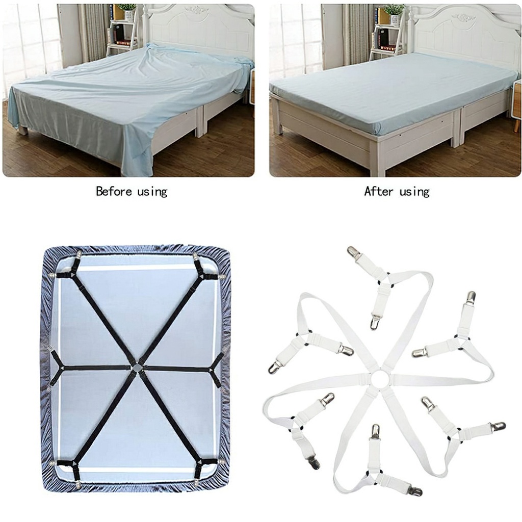 [HCM]Dây kẹp cố định ga giường 3 mặt 6 cạnh tiện lợi Fashinrandy