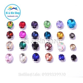 10 Viên Đá Đế Oval 10x14mm Pha Lê Đính Kết Trang Phục Thời Trang, Trang Trí Vương Miện