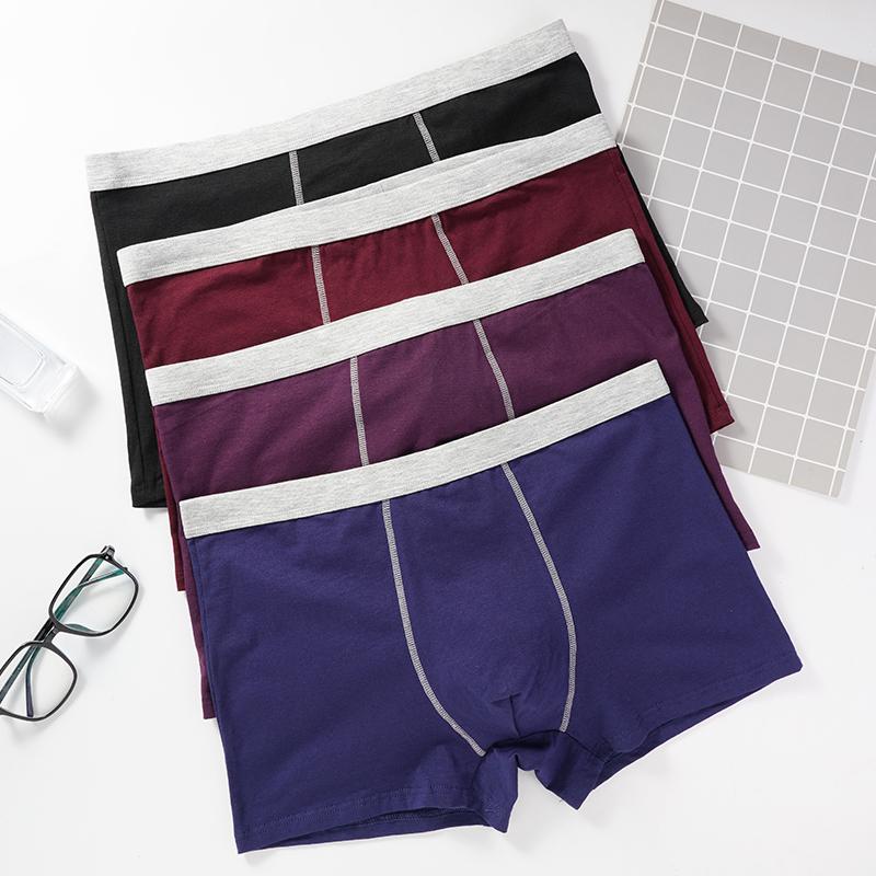 Ảnh Quần Lót boxer cotton Không Đường May Màu Sắc Đơn Giản Cho Nam Giới Có Size xl-4xl 1