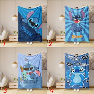 Chăn flannel Lilo Stitch in một mặt, quà tặng thiết thực cho gia đình và bạn bè, dùng cho phòng điều hòa, văn phòng