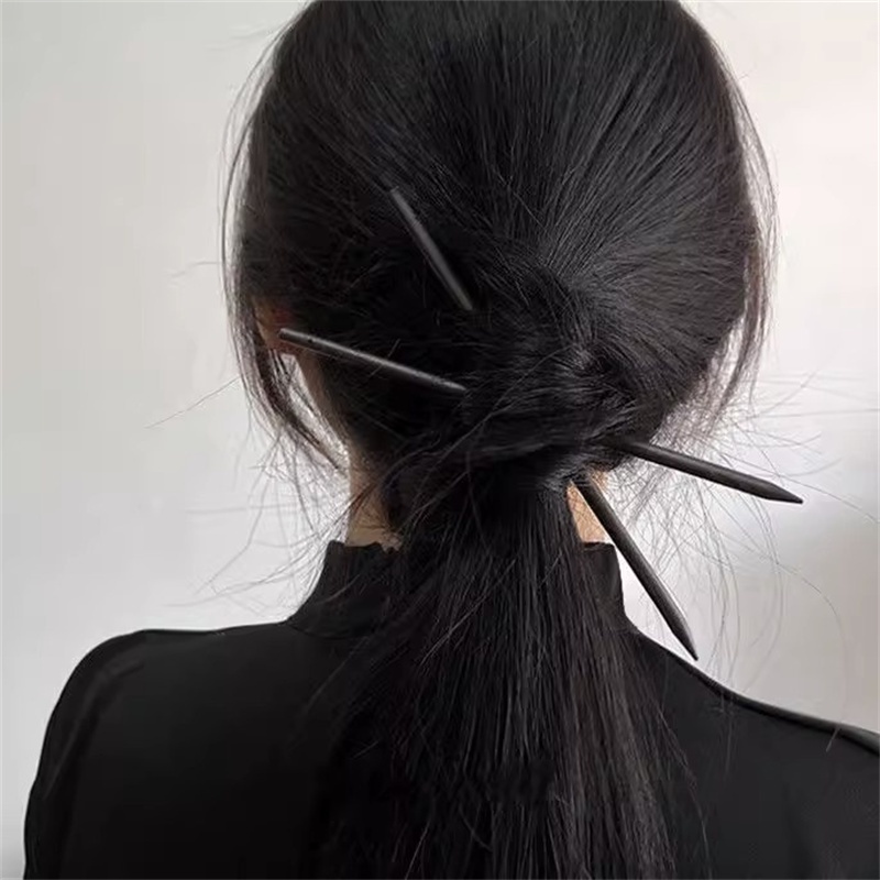 Trâm Cài Tóc / Trâm Cài Tóc Bằng Gỗ Màu Đen Làm Thủ Công Phong Cách Trung Hoa Cổ Điển Cho Nữ