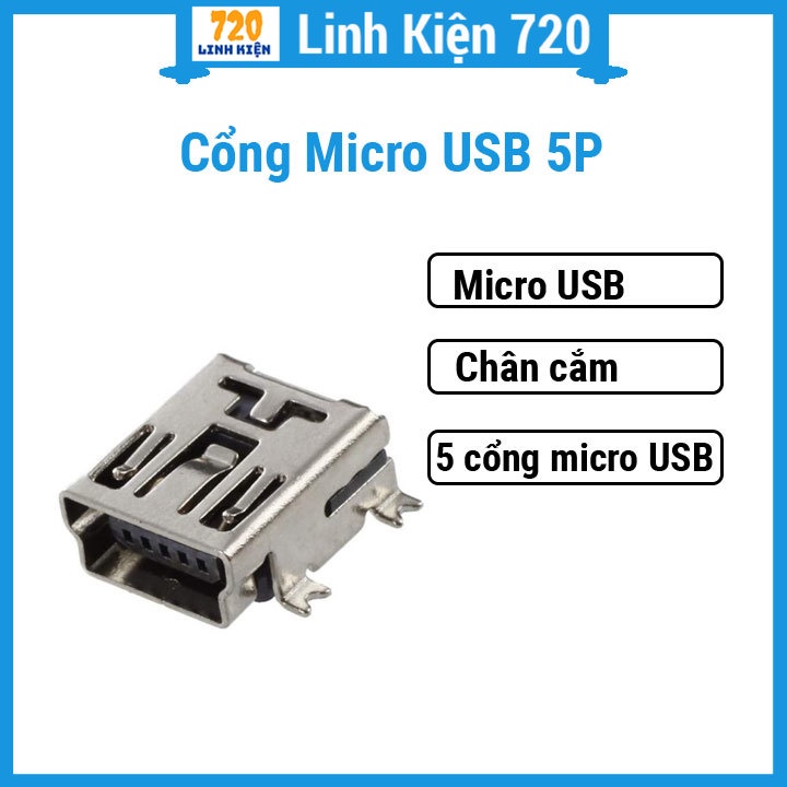 Cổng Micro USB 5P loại chân V1/V2/V3/V4/V5 tùy chọn | Shopee Việt Nam