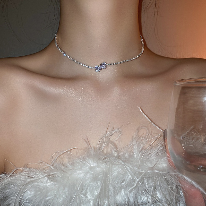 Zircon Giọt Nước Mặt Dây Chuyền Hai Lớp, Cay Sáng, Phù Hợp Cho Cô Gái Sang Trọng