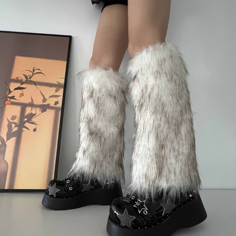 Trang phục nữ lông thú giả fuzzy, giữ ấm cho chân và tay