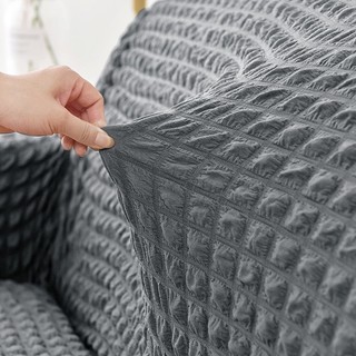 Vỏ ghế sofa Seersucker đàn hồi bọc ghế sofa trơn bọc Áp dụng phổ biến trong tất cả các mùa 1/2/3 chỗ ngồi