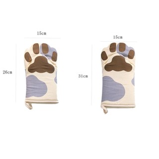 Găng tay lò nướng bánh VOIDLESS, Găng tay lò nướng chân mèo bảo vệ nhiệt bằng vải Cotton, Găng tay cách nhiệt lò vi sóng màu xám chống bỏng