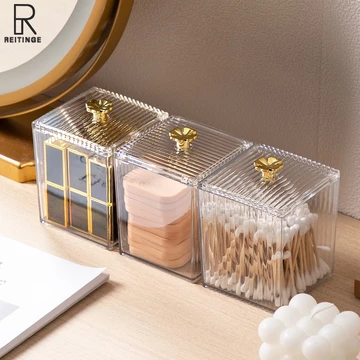 REITINGE Hộp Đựng Bông Tẩy Trang / Hộp Đựng Tăm / Bông Tẩy Trang / Hộp Đựng Nha Khoa Có Nắp Chống Bụi / Hộp Đựng Son Môi