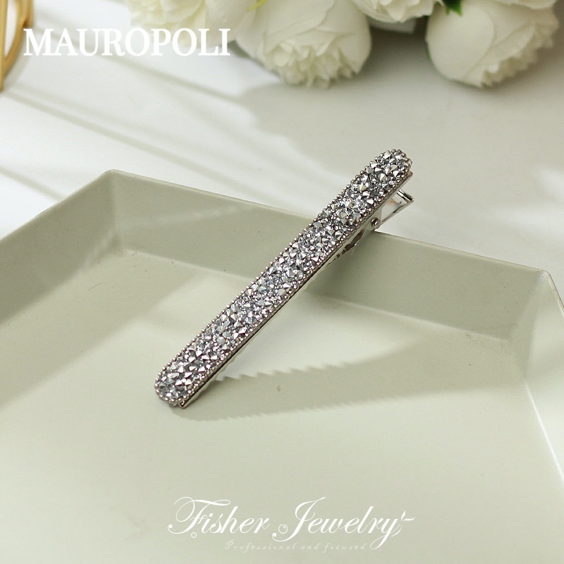 Mauropoli [Sẵn sàng] Kẹp tóc kim cương giả nữ Dongdaemun Hàn Quốc Cọc đơn giản Chuỗi hạt kim cương Phụ kiện tóc Nổ Clip mỏ vịt Kẹp bên
