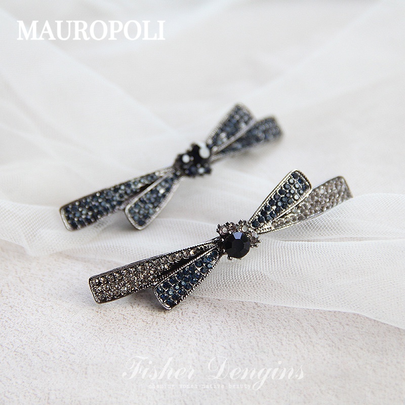 Mauropoli [Sẵn Sàng] Nơ Kim Cương Giả Cuộn Dây Hợp Kim Kẹp Tóc Nữ Hàn Quốc Retro Mũ Đội Đầu Thanh Lịch Top Kẹp Tóc Mùa Xuân