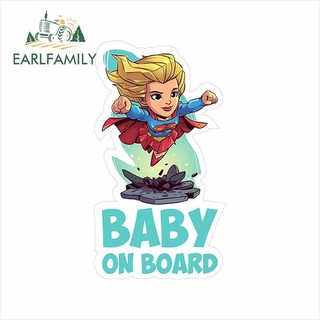 EARLFAMILY 13cm Bé Trên Tàu Dán Xe Hoạt Hình Anime Đề Can Bé Trong Xe Tạo Kiểu Kính Chắn Gió Phía Sau Thân Trang Trí JDM Chống Thấm Nước