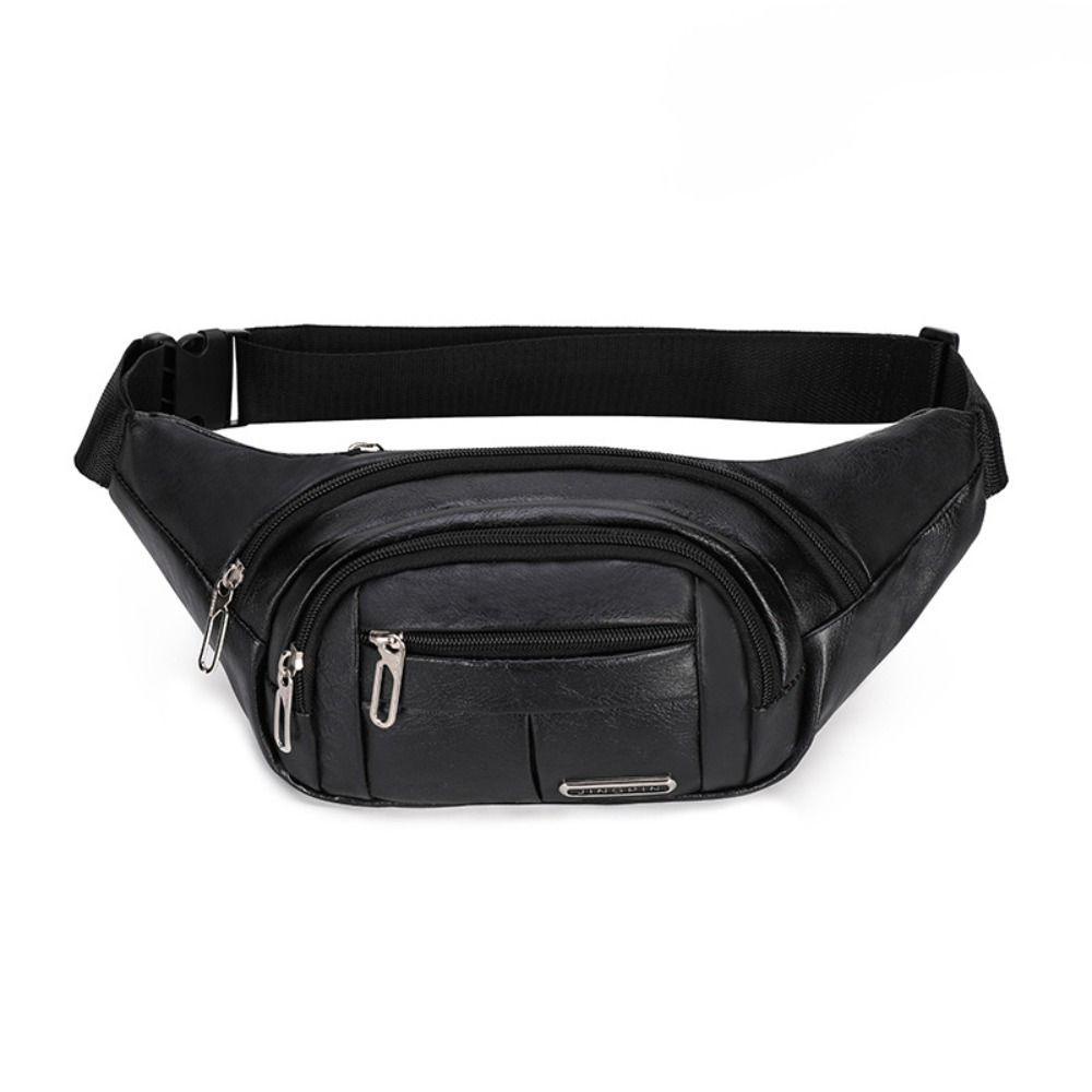 DWEL Fanny Pack, Túi đeo thắt lưng màu trơn bằng da PU, Túi đeo ngực chống nước dung tích lớn thông thường